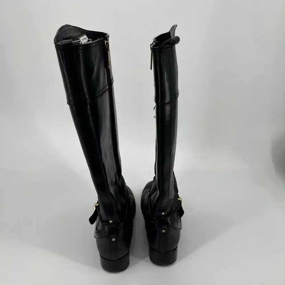 Tory Burch Black/Gold Over the Knee Boots | Size 9.5
